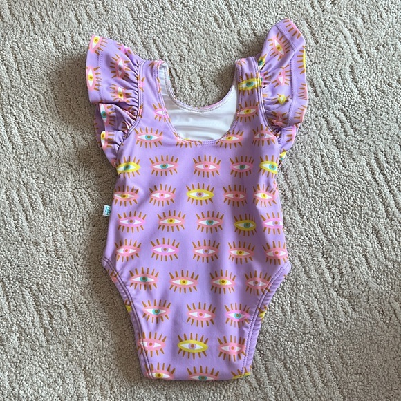 Posh Peanut evil eye baby girl purple one piece bathing suit - Picture 5 of 9
